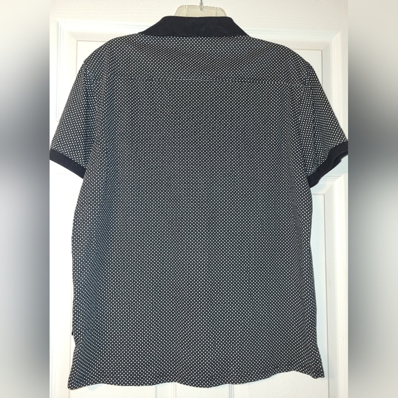 A/X Armani Exchange Men's Black and White Dotted Polo Shirt Size Large - Picture 2 of 7